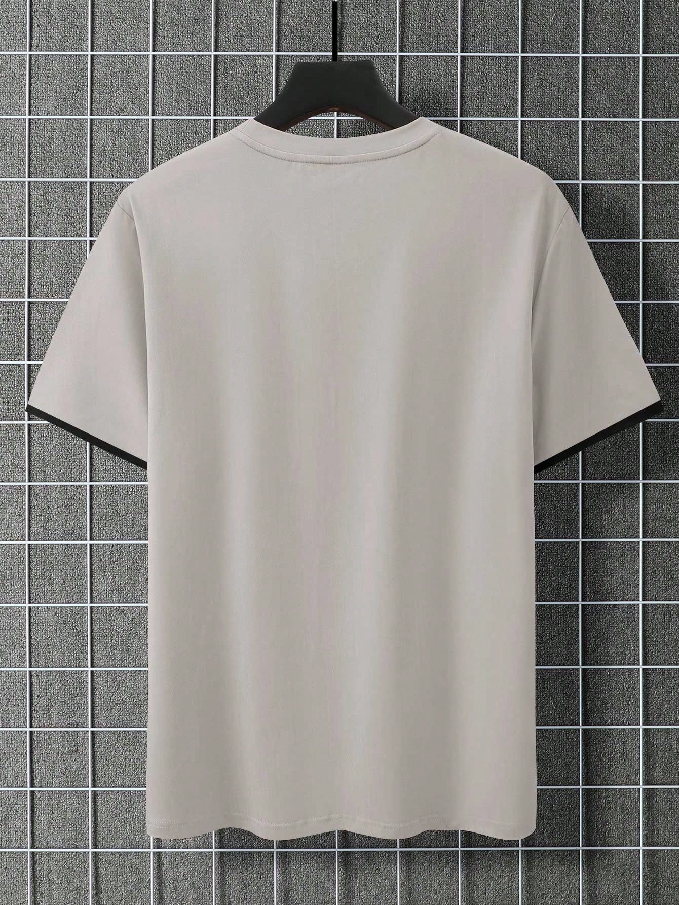 Manfinity Homme Men T-Shirts Fit Crew Neck Short Sleeve Casual Summer Polyester Khaki