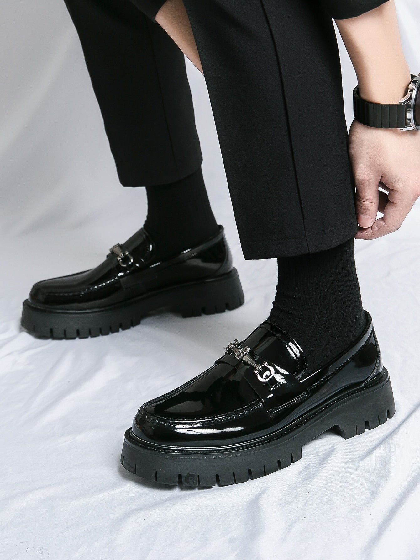 New Men\ British Style Formal Business Casual Lightweight Commuting Leather Shoes Black