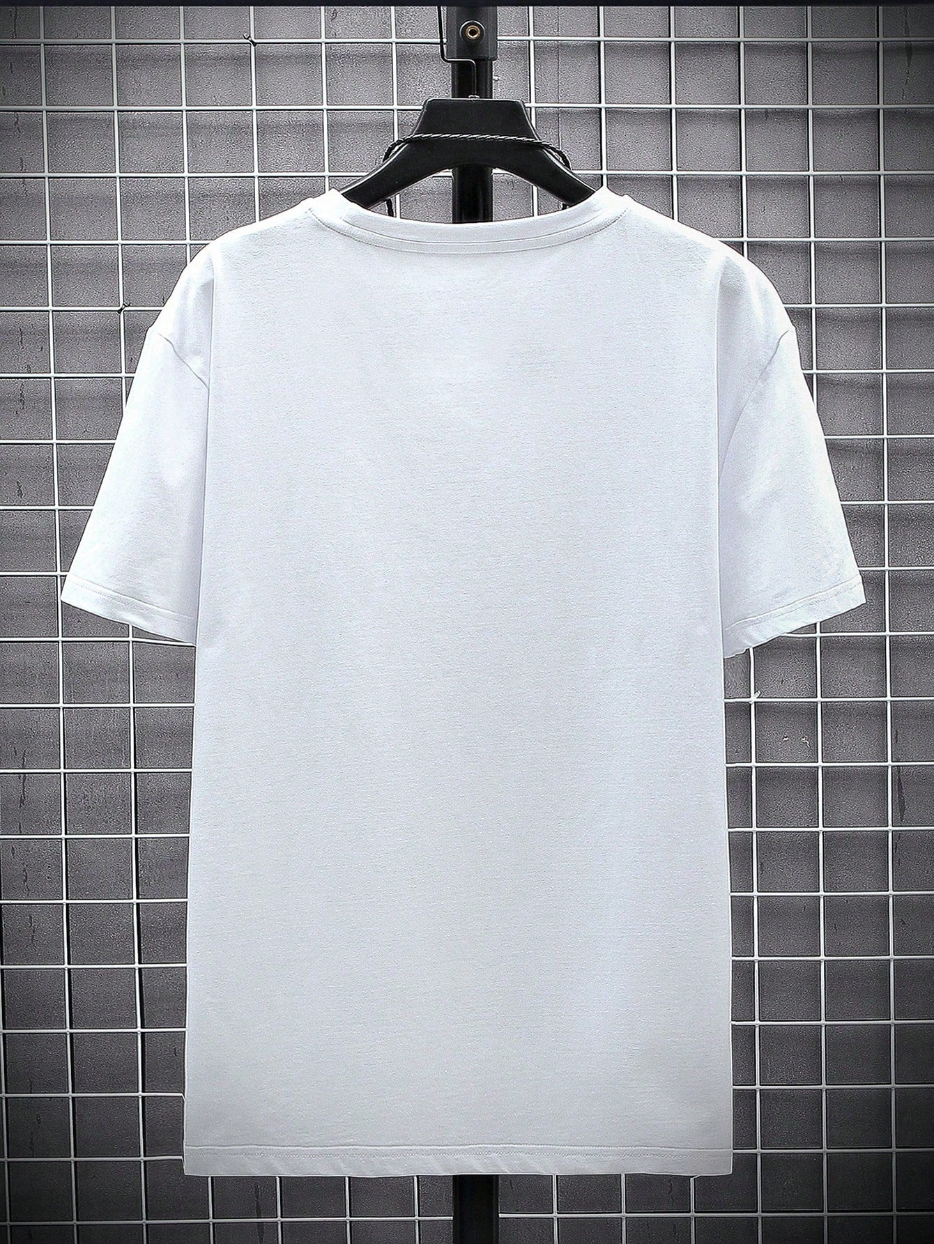 Manfinity Homme Men's Solid Color Round Neck Short Sleeve T-Shirt White