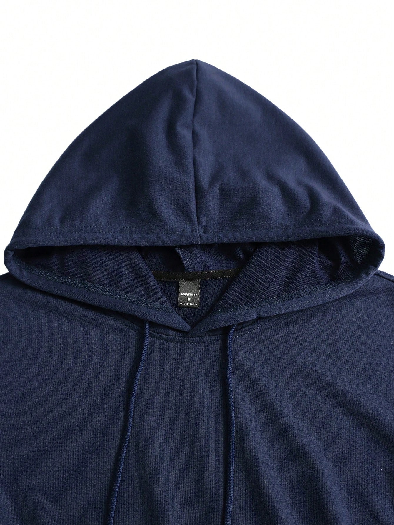 Manfinity Homme Men Summer Daily Wear Plain Hoodie And Shorts Set Navy Blue