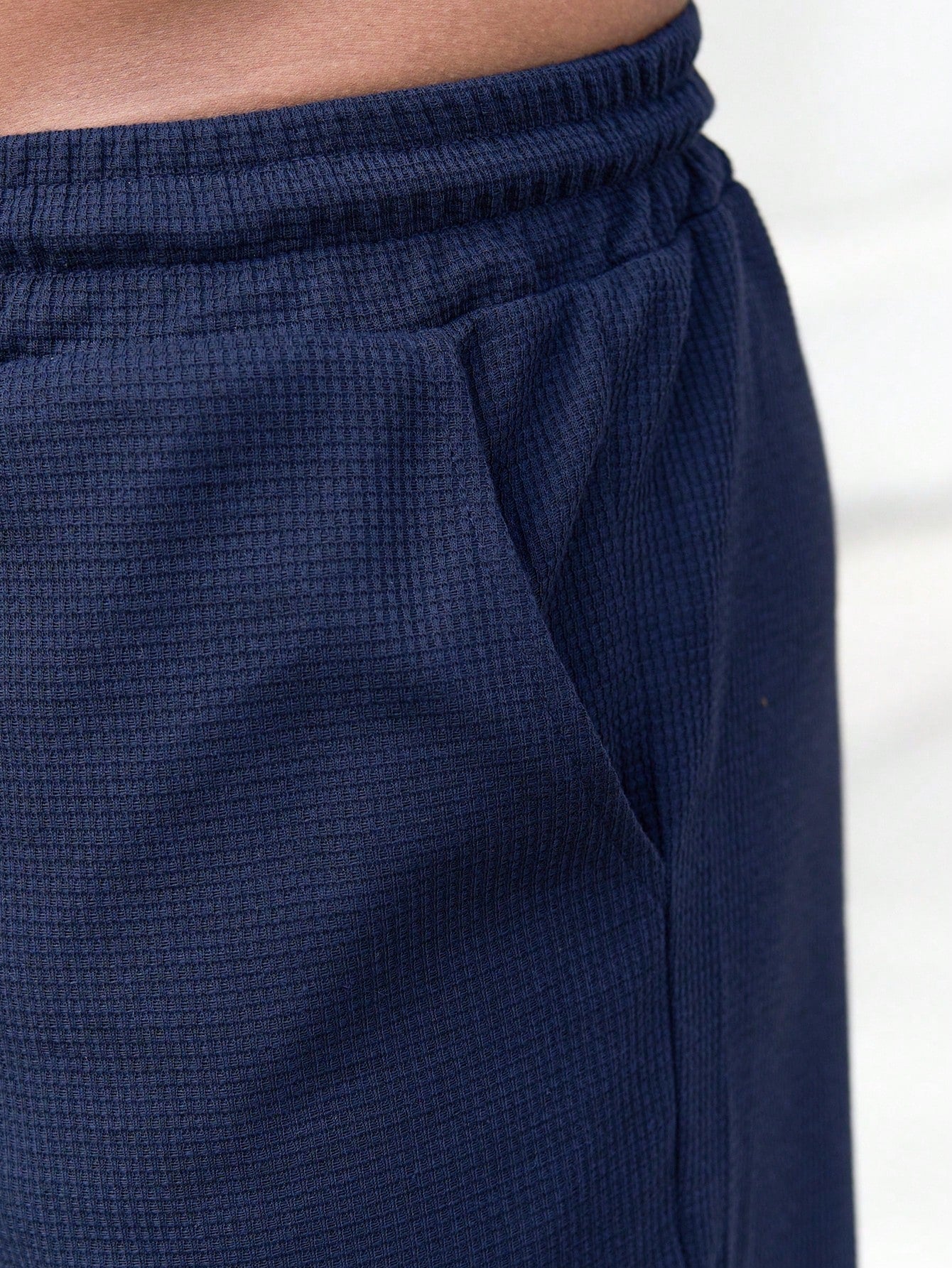 Manfinity Homme Men Summer Casual Color-Block Pocket Short Sleeve T-Shirt And Shorts Set Navy Blue