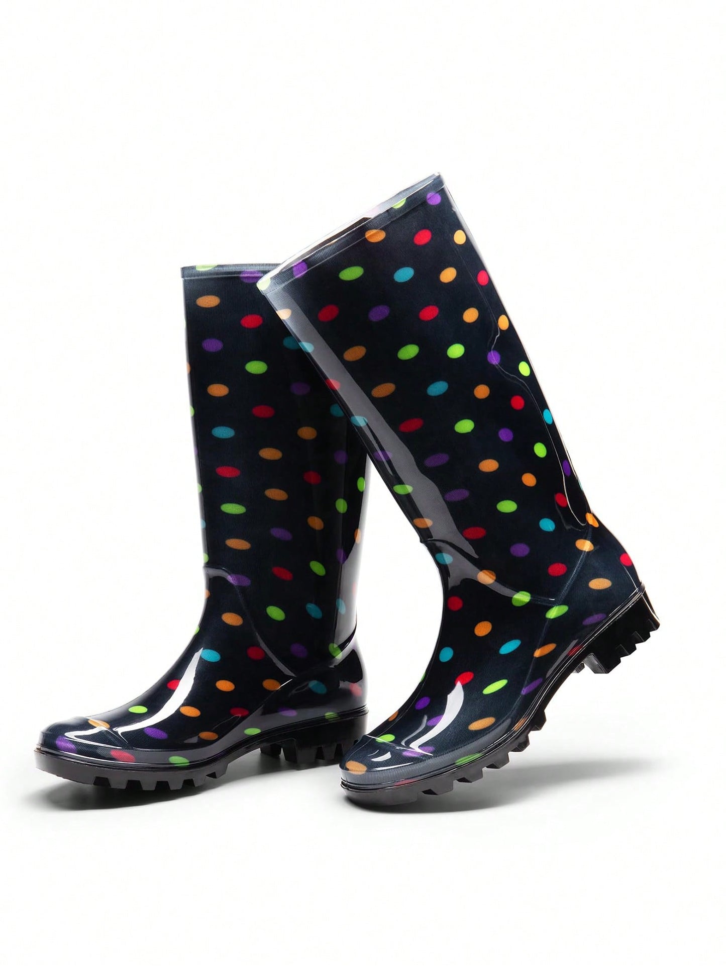 Women Wellington Boots Rain Boots Waterproof Knee High Boots, For Outdoor Garden Hiking Work Black