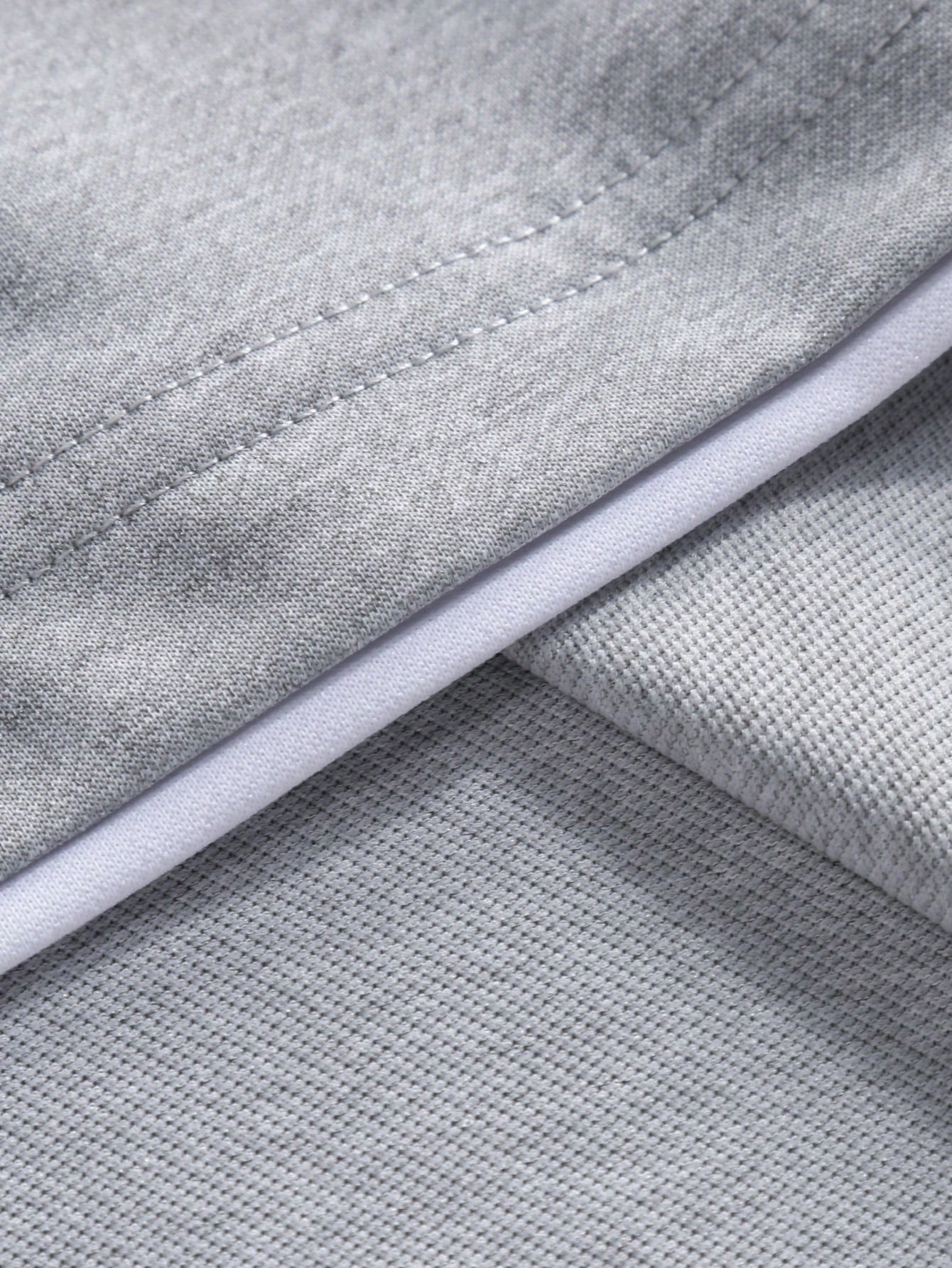 Manfinity Homme Men Letter Patched Detail Contrast Trim Tee & Drawstring Waist Shorts Light Grey