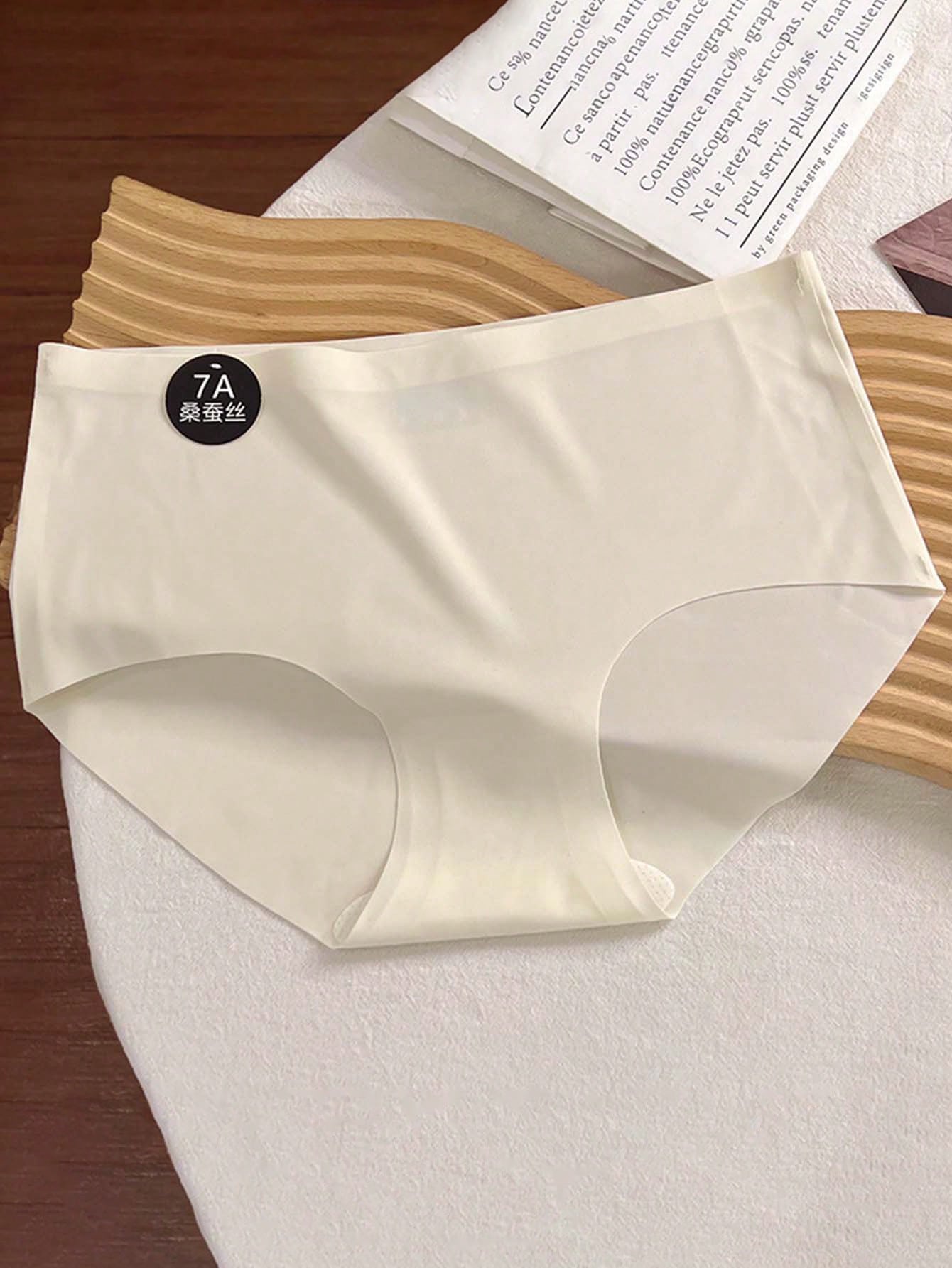 6PCS Seamless Comfortable Briefs, Solid Color Seamless Sexy Panties Lingerie Multicolor