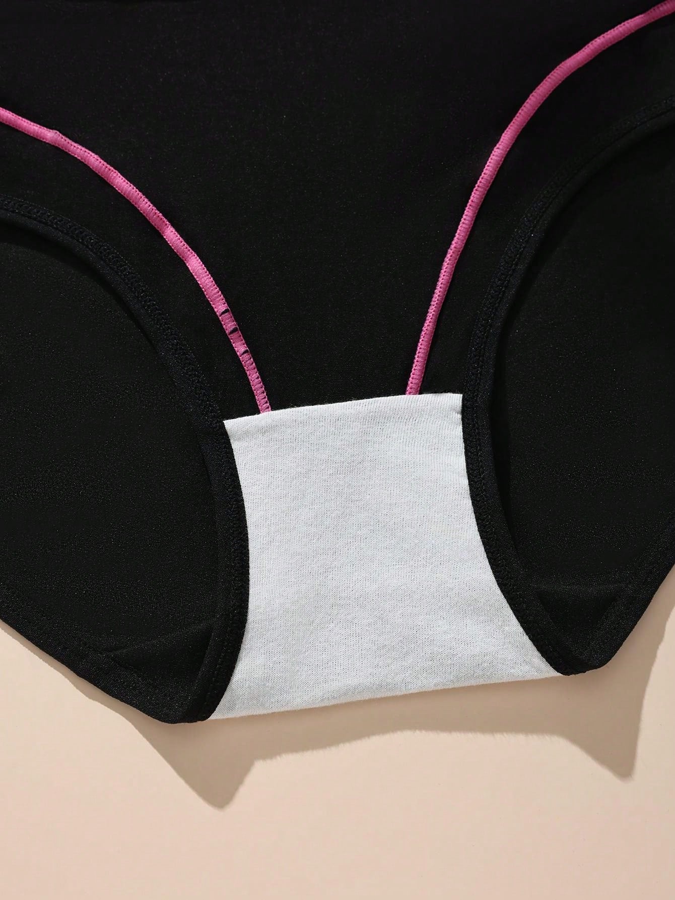 7pcs/Pack Comfortable & Soft High Waist Colorblock Brief Lingerie Multicolor