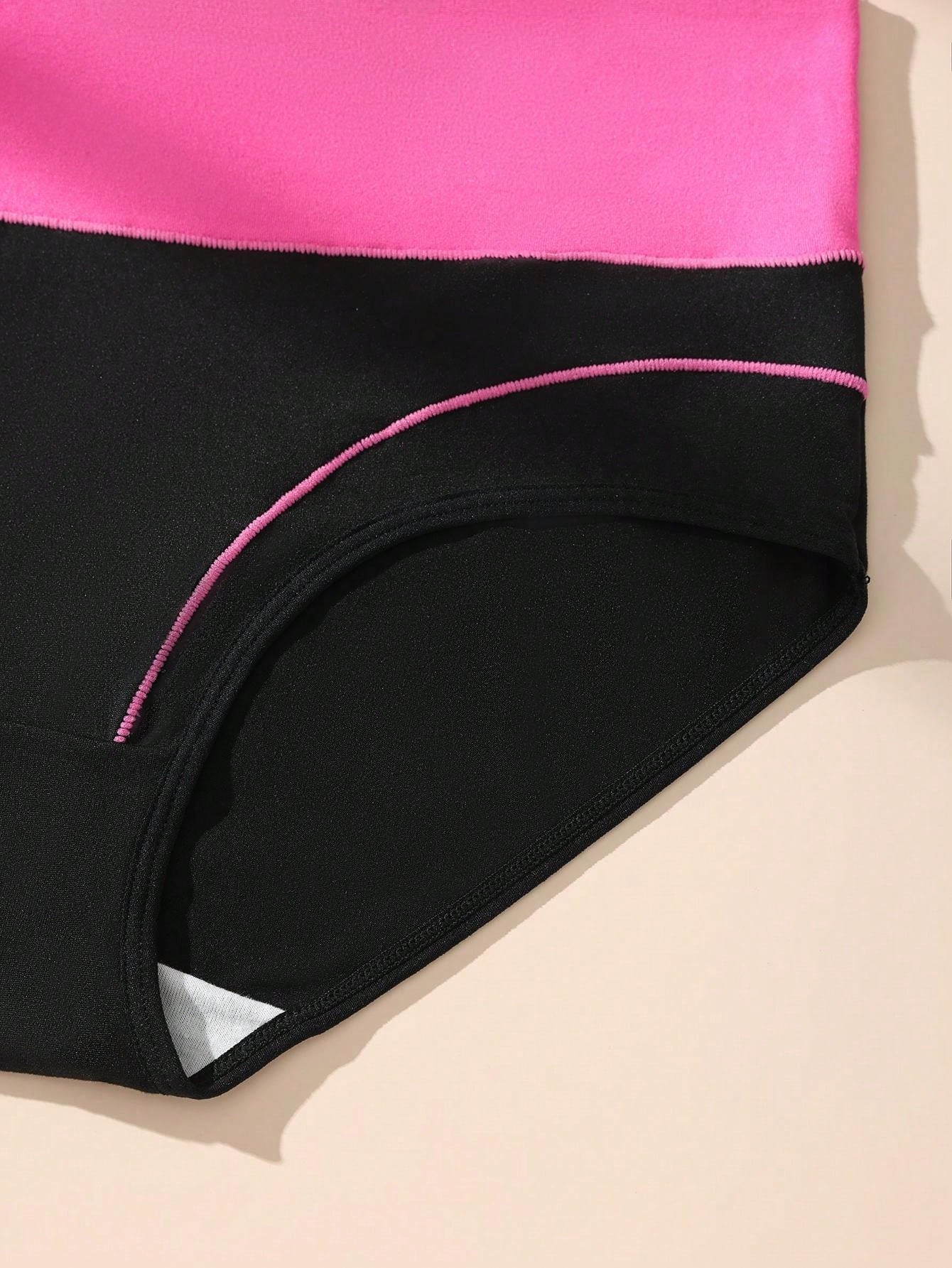 7pcs/Pack Comfortable & Soft High Waist Colorblock Brief Lingerie Multicolor