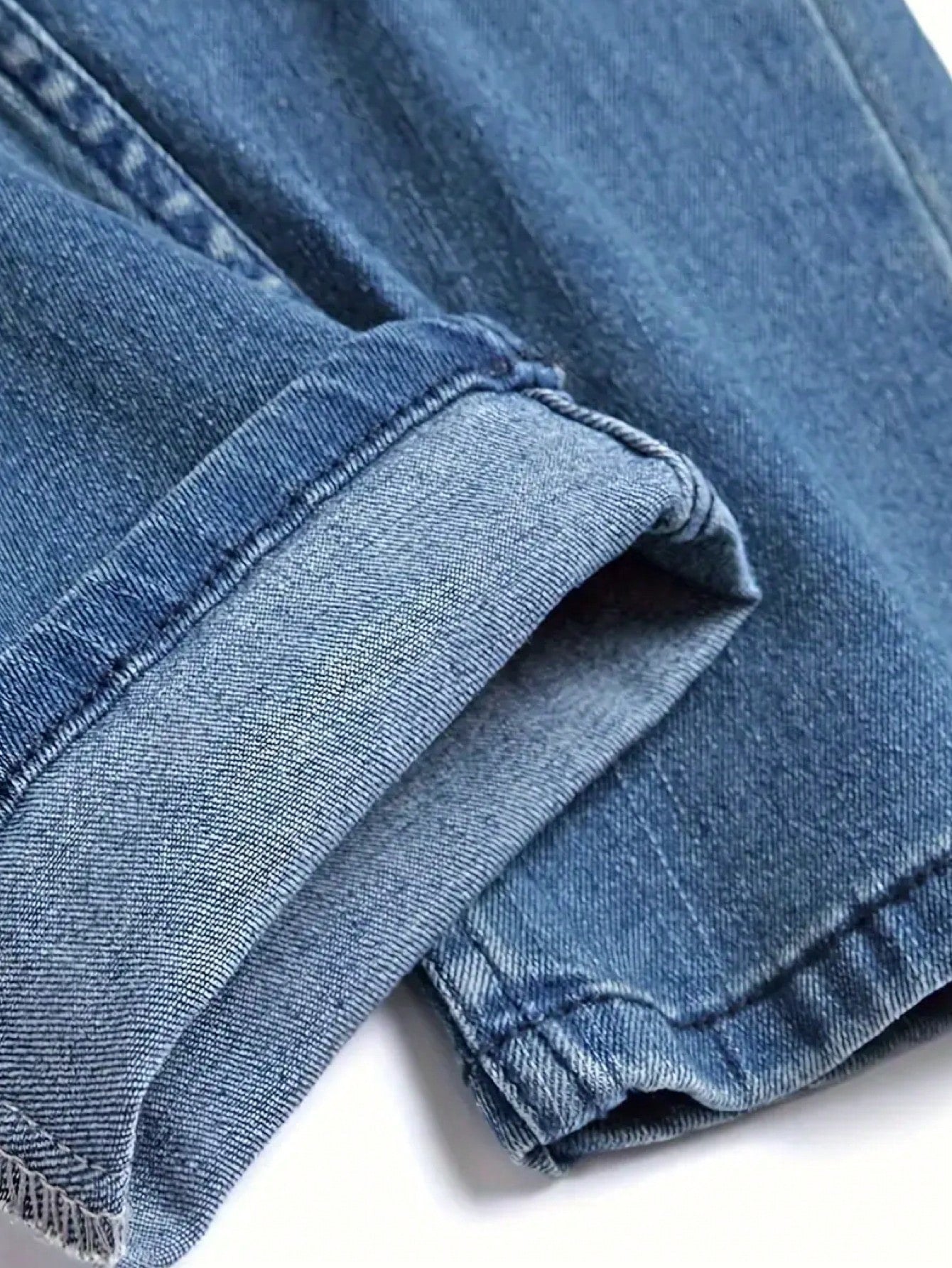 Men's Fashionable Casual Distressed Washed Skinny Fit Jeans Blue