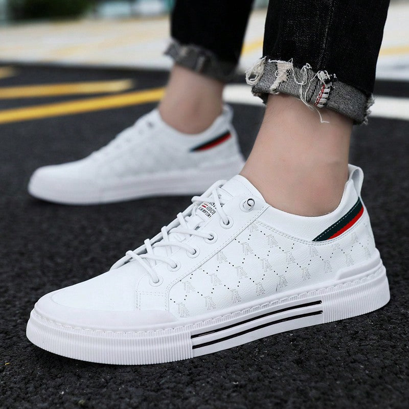 Comfy Non-Slip Skate Shoes For Men's Outdoor Activities - Solid Casual Sneakers White