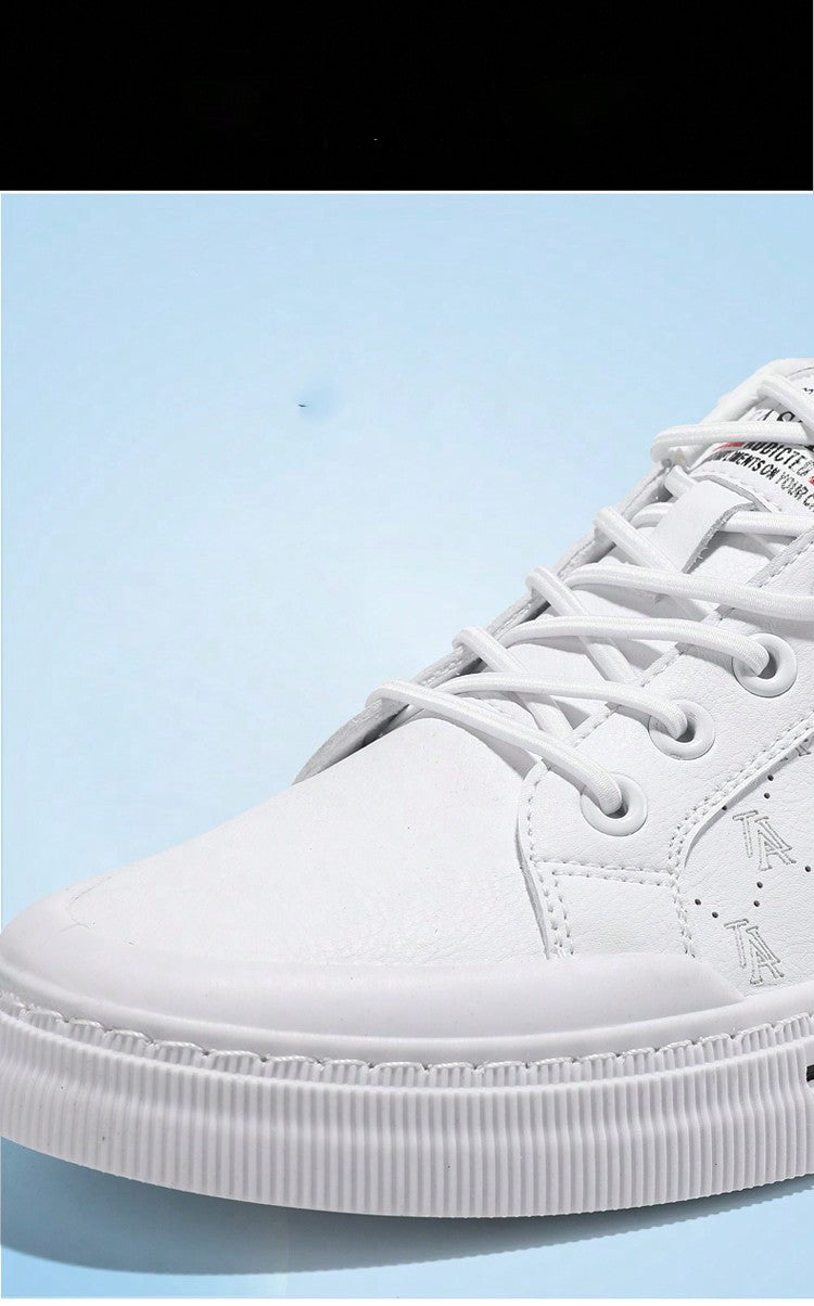 Comfy Non-Slip Skate Shoes For Men's Outdoor Activities - Solid Casual Sneakers White