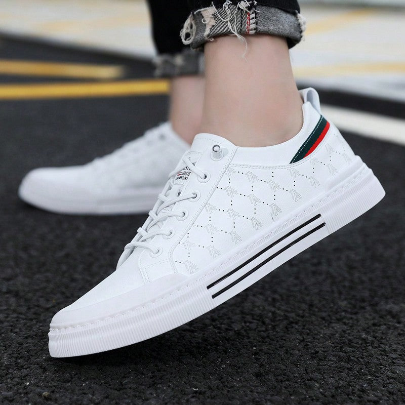 Comfy Non-Slip Skate Shoes For Men's Outdoor Activities - Solid Casual Sneakers White