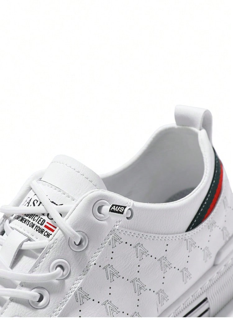 Comfy Non-Slip Skate Shoes For Men's Outdoor Activities - Solid Casual Sneakers White