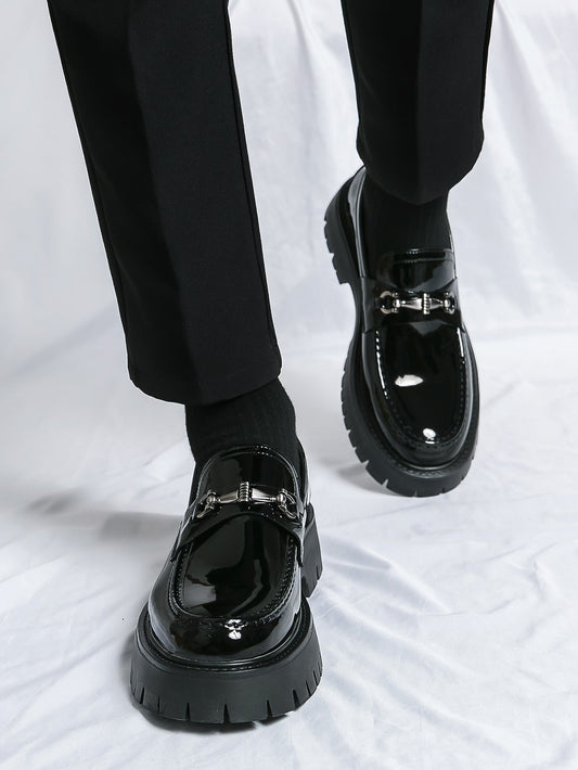 New Men\ British Style Formal Business Casual Lightweight Commuting Leather Shoes Black