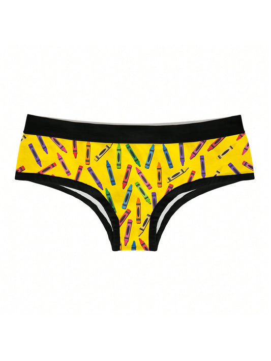 Crazy Dog T-Shirts Womens I Don't Have The Time Or The Crayons To Explain This Panties Sarcastic Novelty Underwear For Ladies Yellow