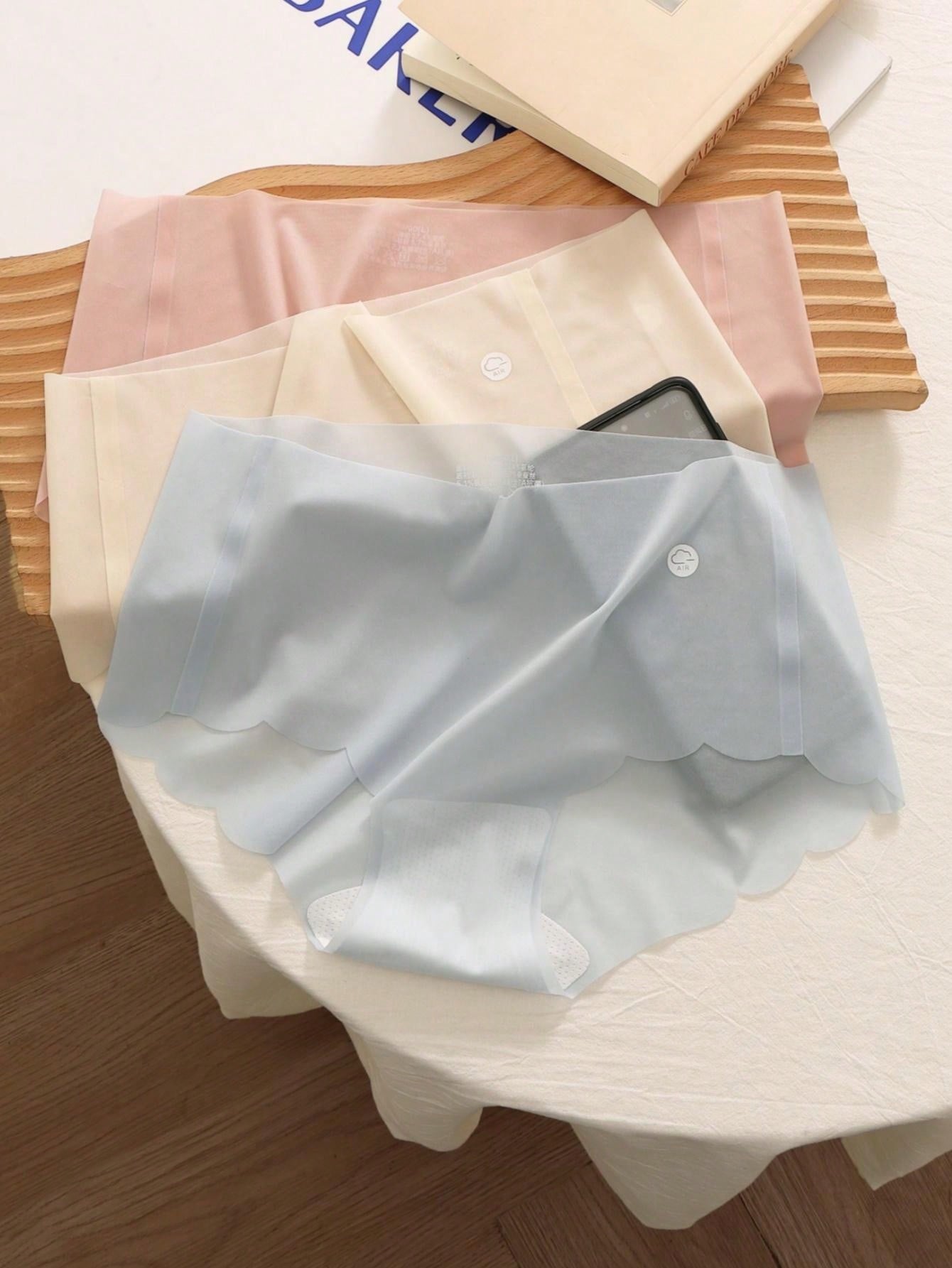 5pcs/Pack Ultra-Thin Ice Silk Seamless Women Panties, Mid-Rise Triangle Underwear For Girls And Women Multicolor